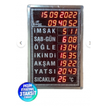 Büyük Boy Vakitler Tek Tek Ayarlamalı Krom Tuşlu Namaz Vakit